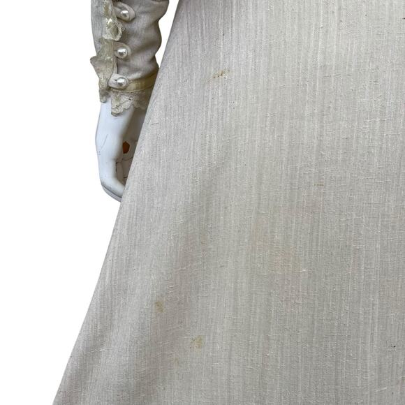 Gunne Sax Style Vintage 1970’s Peasant Dress Blue Velvet Panels Maxi Length XS - Picture 12 of 13